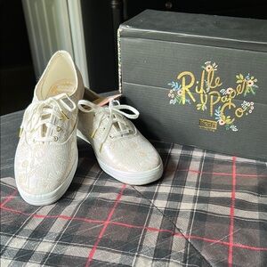 Rifle Paper Co Cream Canvas Sneakers with Vintage Charm